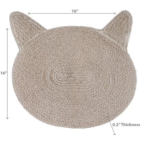 Maison Concepts Braided Cotton Cat Shape Mat Taupe