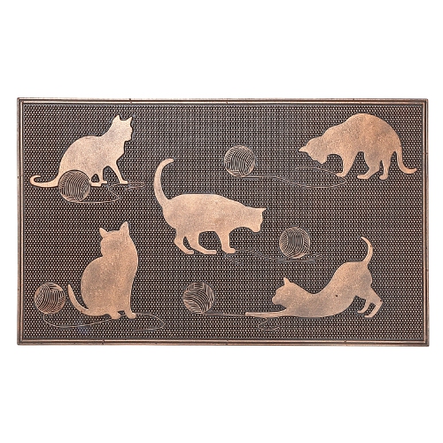 MAISON CONCEPTS  Rubber Mat Cats Playing With Ball Of Yarn