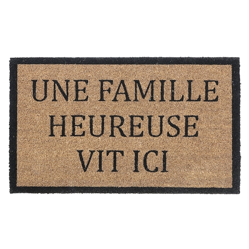 MAISON CONCEPTS  Coir Door Mat Une Famille Heureuse Vit Ici