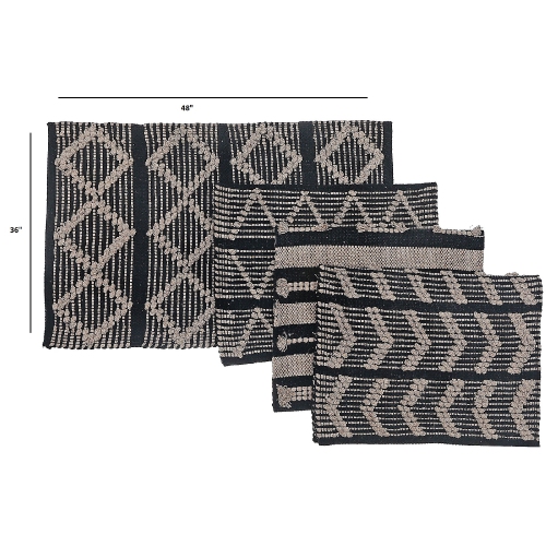 Maison Concepts Cotton Handwoven Rug 36 X 48 Asstd - Set of 4