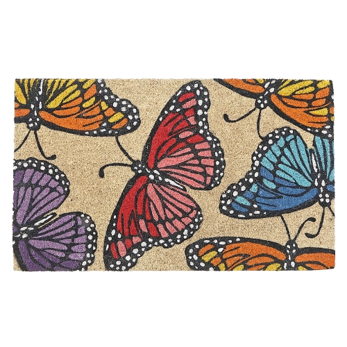 Maison Concepts Coir Door Mat Rainbow Butterflies