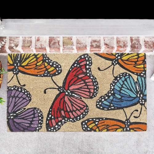 Maison Concepts Coir Door Mat Rainbow Butterflies