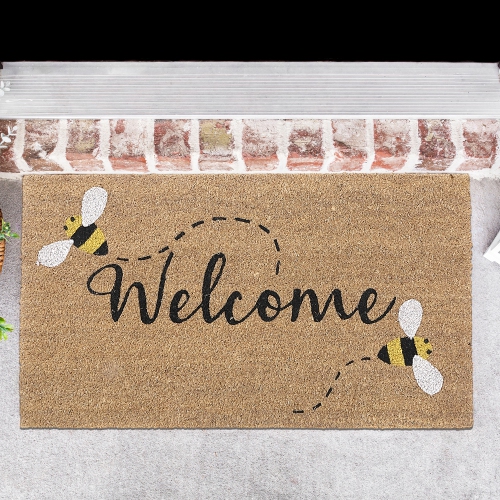 Maison Concepts Coir Door Mat Buzzing Bees Welcome