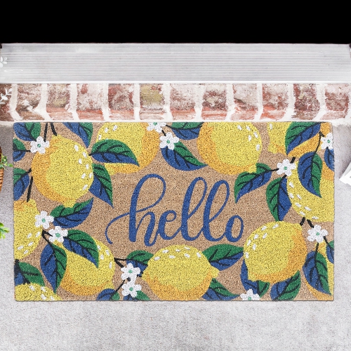 Maison Concepts Coir Door Mat Hello Lemon