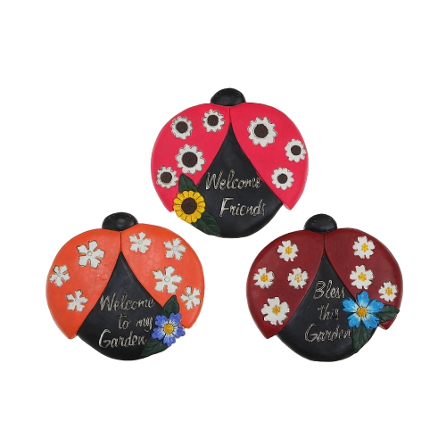 Maison Concepts Round Garden Stepping Stones Lady Bug Asstd - Set of 3