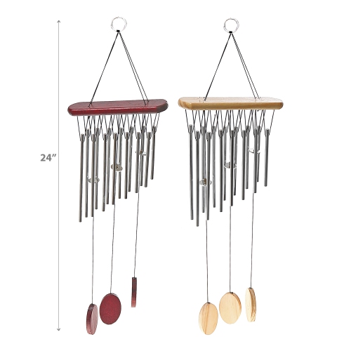 Maison Concepts 24" Oval Windchime With Wood Pendants Asstd - Set of 2