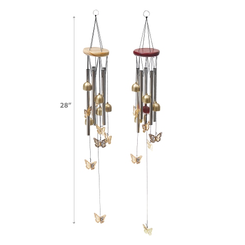 Maison Concepts 28" Round Windchime With Bells & Butterfly Asstd - Ensemble De 2
