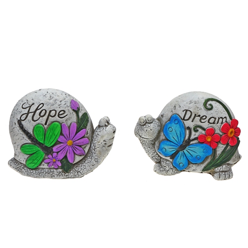 Maison Concepts Garden Stone Crawlers Snail / Turtle Asstd - Ensemble De 2