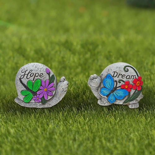 Maison Concepts Garden Stone Crawlers Snail / Turtle Asstd - Ensemble De 2