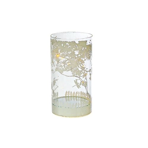 Maison Concepts Cylinder Led Glass Decor Birds Sur L'Arbre 6,75"