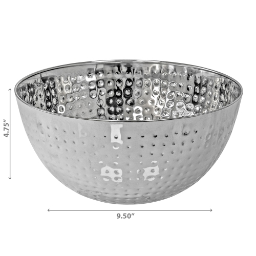Maison Concepts Salad Bowl À Salade Martelée En Acier Inoxydable 9.50" - Ensemble De 2