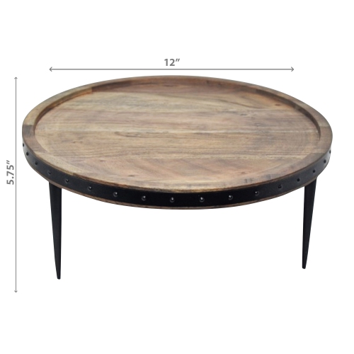 Maison Concepts Wood Acacia Avec Support De Gâteau Gunmetal Rivé