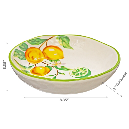 Maison Concepts Ceramic Lemon Round Plate 8.35" - Set of 2