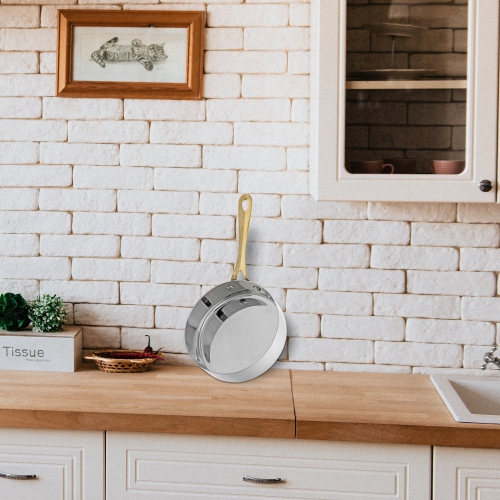 Maison Concepts Stainless Steel Mini Fry Pan With Brass Handle 400Ml - Set of 2