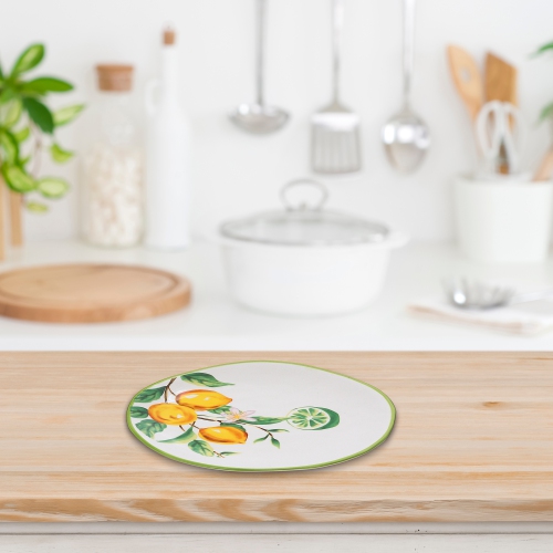 Maison Concepts Ceramic Lemon Round Plate 6.10" - Set of 2