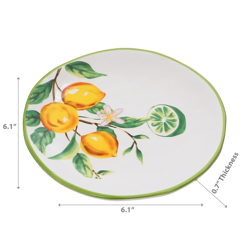 Maison Concepts Ceramic Lemon Round Plate 6.10" - Set of 2