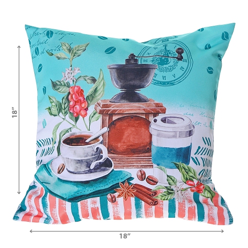 Maison Concepts Polyester Digital Print Cushion Coffee To Go 18 X 18 - Set of 2