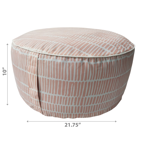 Maison Concepts Cross Stripes Outdoor Inflatable Pouf Peach