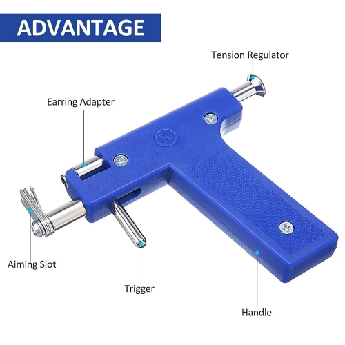 ISTAR Pistolet de perçage d'oreille Pistolet de perçage professionnel Réutilisable Corps Nez Lèvres Boucles d'oreilles Outil de perçage pour Salon