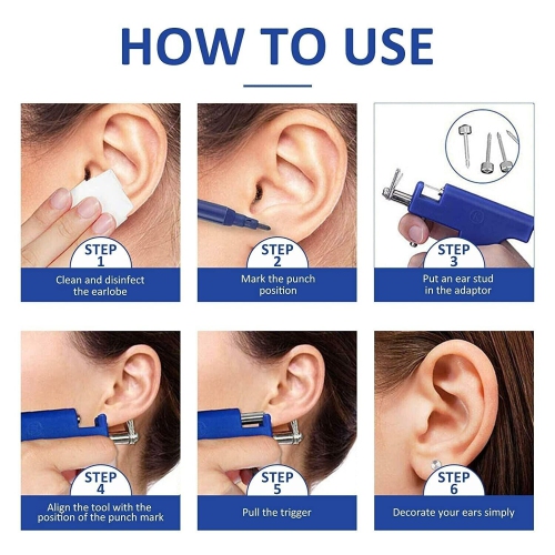 ISTAR Pistolet de perçage d'oreille Pistolet de perçage professionnel Réutilisable Corps Nez Lèvres Boucles d'oreilles Outil de perçage pour Salon