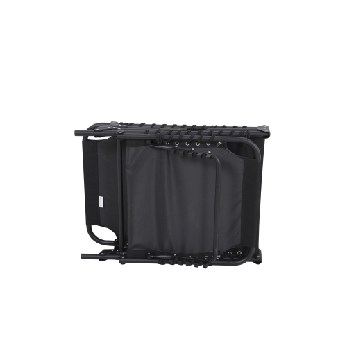 Folding Patio Lounger in Textilene with Padded Headrest and Steel Frame - Black