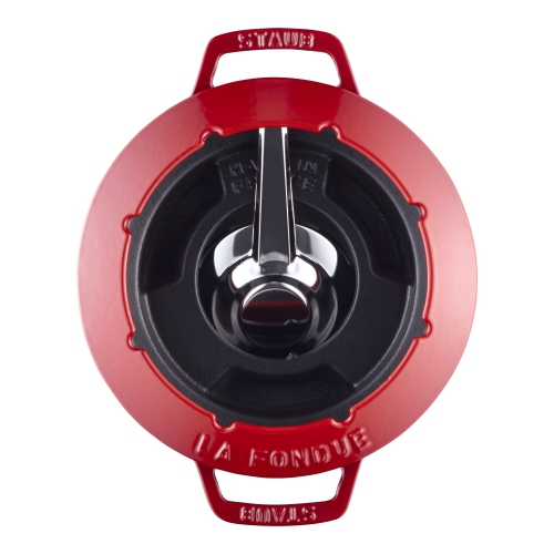 STAUB Specialities Cast Iron Fondue Set, Cherry