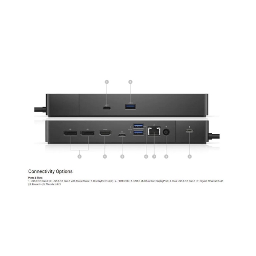 Refurbished Dell Thunderbolt Dock WD19TBS (with 130W Power Delivery) USB-C, Thunderbolt 3