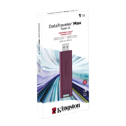Kingston Technology - Clé USB Type-A DataTraveler Max, USB 3.2 GEN 2, Capacité de 1TB, Rose