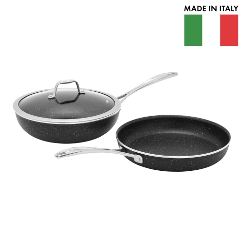 HENCKELS Capri 3 Piece Aluminum Wok And Frypan Set