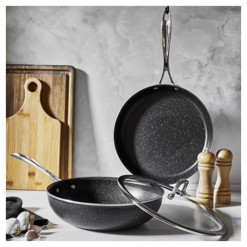 HENCKELS Capri 3 Piece Aluminum Wok And Frypan Set