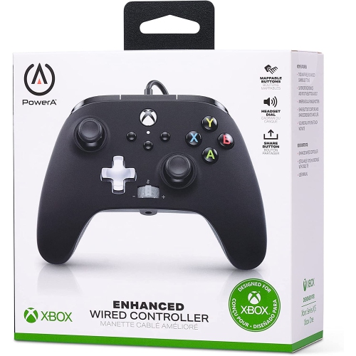 Manette avec fil optimisée ouverte de PowerA pour Xbox - Noir