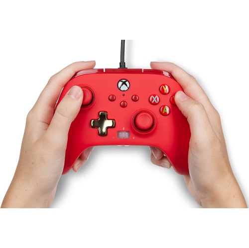 Manette avec fil optimisée ouverte de PowerA pour Xbox - Rouge