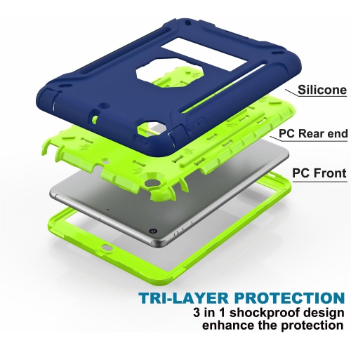 M iPad Mini Case, iPad Mini 3 Case, iPad Mini 2 Case, Hybrid Shockproof Protective Silicone Case and Full-Body Rugged Protective Case with Kickstand