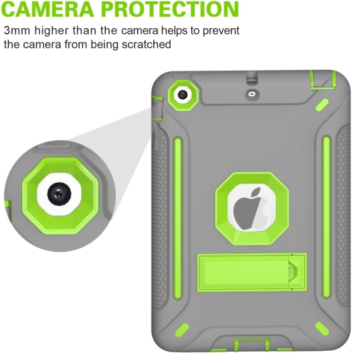 M iPad Mini Case, iPad Mini 3 Case, iPad Mini 2 Case, Hybrid Shockproof Protective Silicone Case and Full-Body Rugged Protective Case with Kickstand