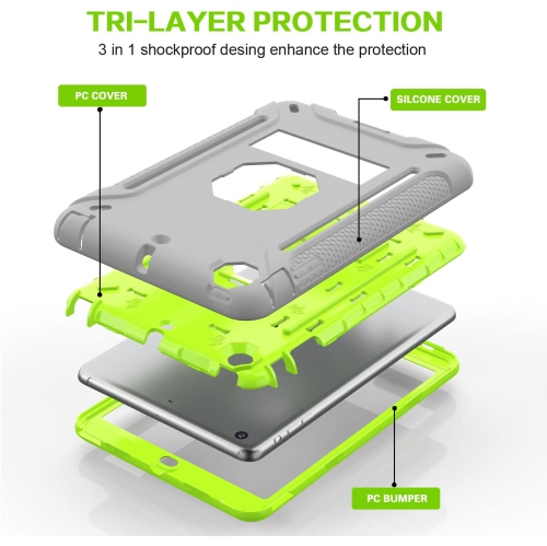 M iPad Mini Case, iPad Mini 3 Case, iPad Mini 2 Case, Hybrid Shockproof Protective Silicone Case and Full-Body Rugged Protective Case with Kickstand