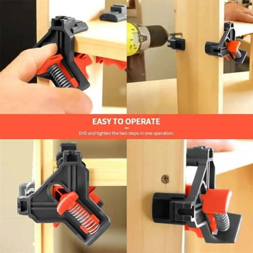 Corner Clamps 90 Degree Right Angle Clamps, 4 PCS Adjustable Woodworking Clamps for Welding, Drilling, Furniture Repair Connection Making Cabinets