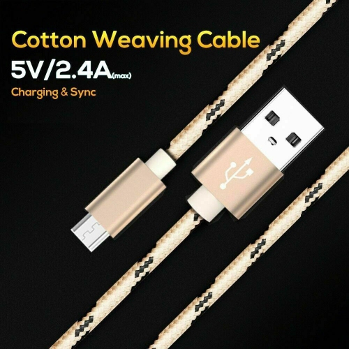 3ft Micro USB Cable Nylon Braided Fast Quick Charger USB to Micro USB 2.0 Android Charging Cord for Galaxy S7 S6 S5 Edge A10, J3 Prime, Redmi Note 5