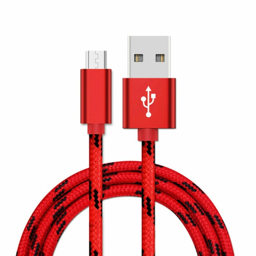 Câble micro USB tressé nylon de 6 pi Chargeur rapide USB vers micro USB 2.0 Câble de chargement Android pour Galaxy S7 S6 S5 Edge A10, J3 prime, Redm