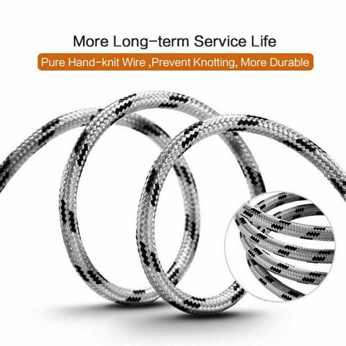 Câble micro USB tressé nylon de 6 pi Chargeur rapide USB vers micro USB 2.0 Câble de chargement Android pour Galaxy S7 S6 S5 Edge A10, J3 prime,