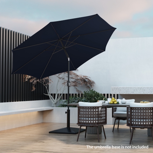 Gymax 10FT Solar Patio Umbrella 112 LED Lighted Umbrella Outdoor Table Market Umbrella