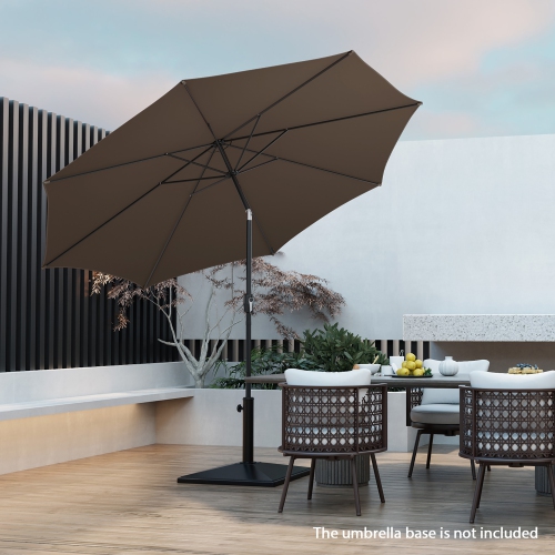 Gymax 10FT Solar Patio Umbrella 112 LED Lighted Umbrella Outdoor Table Market Umbrella