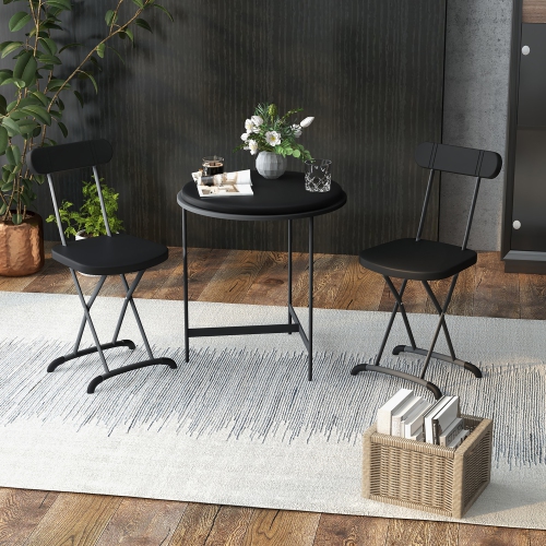 Gymax 4-Pack Folding Chair w/ Metal Curved Feet Wide Seat & Ergonomic Backrest