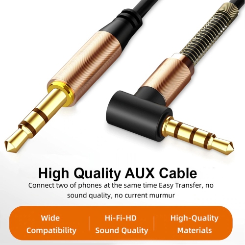 ISTAR Aux Cable 3.5mm Auxiliary Audio Cable 90 Degree Right Angle Compatible with Echo Dot Smartphones, Tablets, Speakers & More