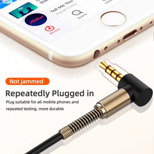 ISTAR Aux Cable 3.5mm Auxiliary Audio Cable 90 Degree Right Angle Compatible with Echo Dot Smartphones, Tablets, Speakers & More