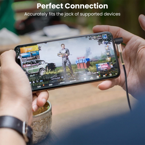 ISTAR Aux Cable 3.5mm Auxiliary Audio Cable 90 Degree Right Angle Compatible with Echo Dot Smartphones, Tablets, Speakers & More