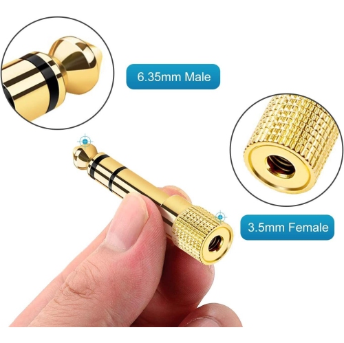 Adaptateur de casque ISTAR 1/4" vers 3,5 mm, mise à niveau 6,35 mm mâle - 3,5 mm femelle prise adaptateur stéréo en cuivre pur