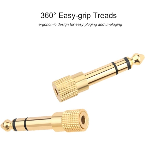 Adaptateur de casque ISTAR 1/4" vers 3,5 mm, mise à niveau 6,35 mm mâle - 3,5 mm femelle prise adaptateur stéréo en cuivre pur