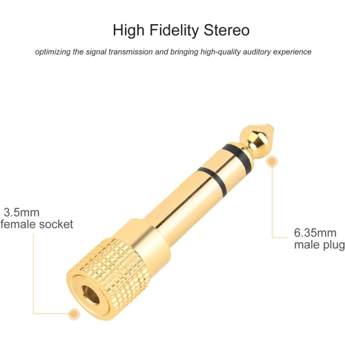 Adaptateur de casque ISTAR 1/4" vers 3,5 mm, mise à niveau 6,35 mm mâle - 3,5 mm femelle prise adaptateur stéréo en cuivre pur