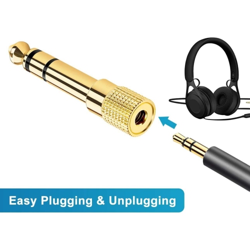 Adaptateur de casque ISTAR 1/4" vers 3,5 mm, mise à niveau 6,35 mm mâle - 3,5 mm femelle prise adaptateur stéréo en cuivre pur