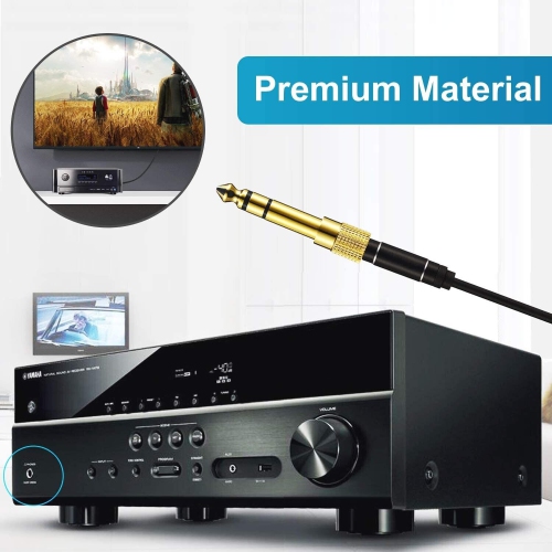 Adaptateur de casque ISTAR 1/4" vers 3,5 mm, mise à niveau 6,35 mm mâle - 3,5 mm femelle prise adaptateur stéréo en cuivre pur